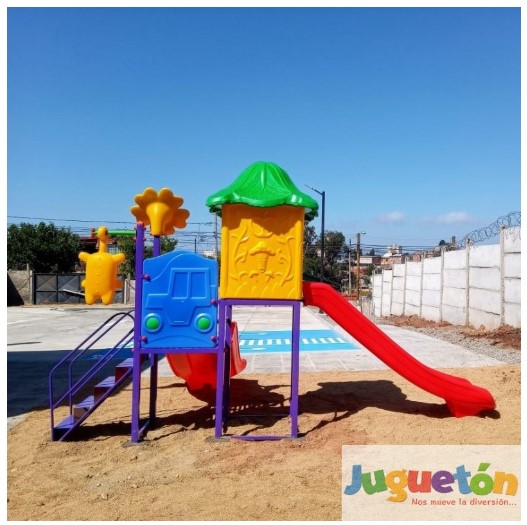 ESTACIÓN DE JUEGOS JUGUETÓN MULTICOLOR DOS TOBOGANES DOBLE Y SIMPLE - 2