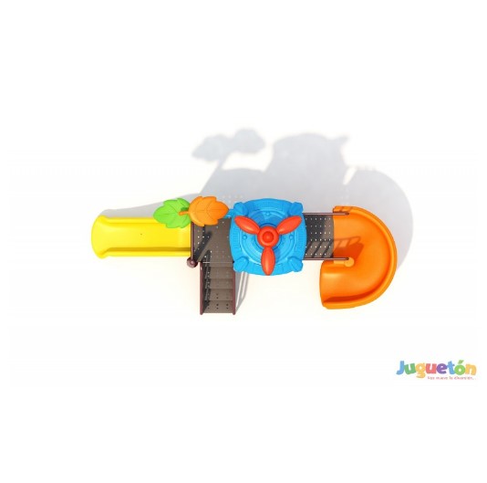ESTACIÓN DE JUEGOS JUGUETÓN MULTICOLOR HÉLICE DOS TOBOGANES SIMPLE Y CURVO - 3