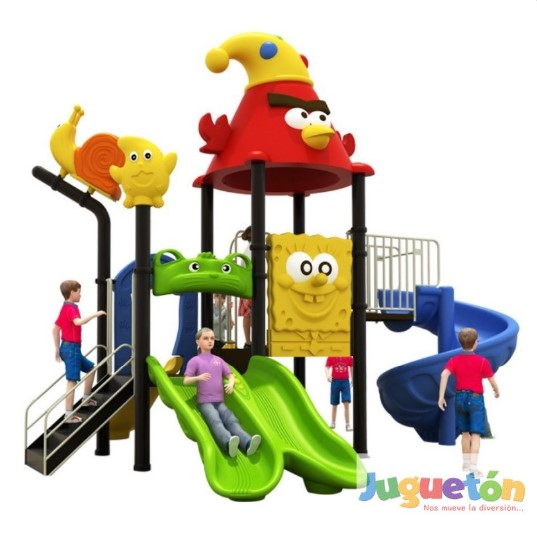 ESTACIÓN DE JUEGOS BIRDS TRES TOBOGANES Y TREPADOR - 1