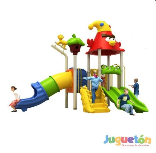 ESTACIÓN DE JUEGOS JUGUETÓN MULTICOLOR BIRDS DOS TOBOGANES Y TREPADOR - 1