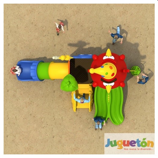 ESTACIÓN DE JUEGOS JUGUETÓN MULTICOLOR BIRDS DOS TOBOGANES Y TREPADOR - 2