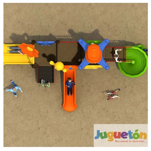 ESTACIÓN DE JUEGOS JUGUETÓN MULTICOLOR TRES TOBOGANES ESPIRAL DOBLE Y SIMPLE - 3