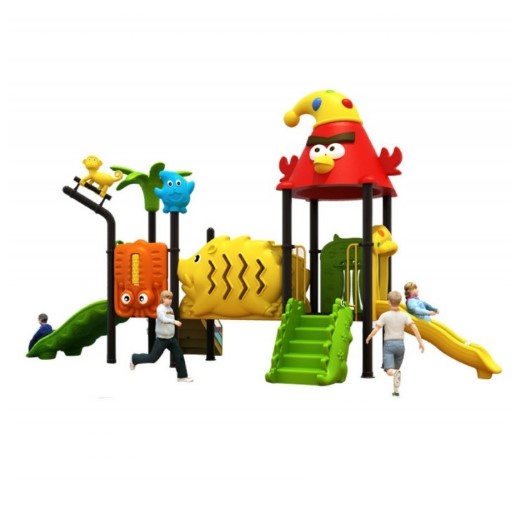 ESTACIÓN DE JUEGOS JUGUETÓN MULTICOLOR BIRDS DOS TOBOGANES Y TÚNEL - 1