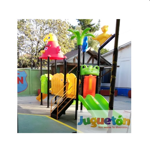 ESTACIÓN DE JUEGOS JUGUETÓN MULTICOLOR BIRDS DOS TOBOGANES Y TÚNEL - 2