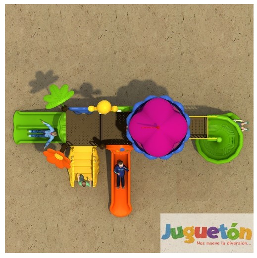 ESTACIÓN DE JUEGOS JUGUETÓN MULTICOLOR CÚPULA TRES TOBOGANES ESPIRAL DOBLE Y SIMPLE - 2