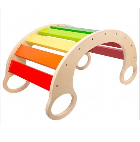 BALANCIN JUGUETÓN MULTICOLOR MECEDORA TABLA EQUILIBRIO WALDORF MADERA - 2