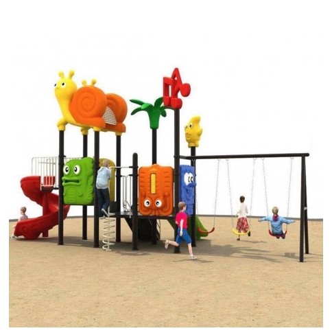 ESTACIÓN DE JUEGOS JUGUETÓN MULTICOLOR CARACOL DOS TOBOGANES TRES COLUMPIOS UN TREPADOR - 2