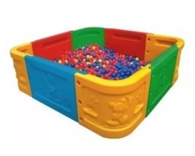 PISCINA JUGUETÓN PELOTAS MODULAR CUADRADA PEQUEÑA MULTICOLOR - 2