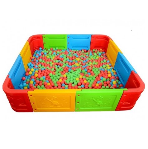 PISCINA JUGUETÓN PELOTAS MODULAR CUADRADA MULTICOLOR - 2