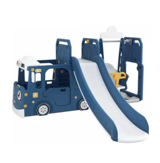 SET 3 EN 1 AUTOBÚS TOBOGÁN COLUMPIO AZUL - 1