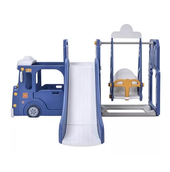 SET 3 EN 1 AUTOBÚS TOBOGÁN COLUMPIO AZUL - 2