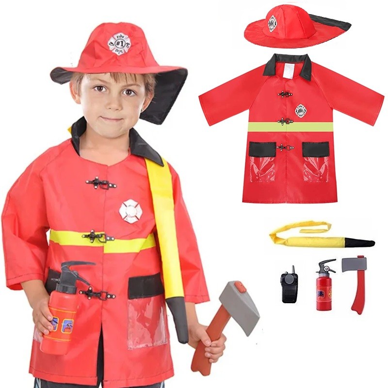 DISFRAZ Y ACCESORIOS JUGUETÓN BOMBERO TRAJE ROJO - 1