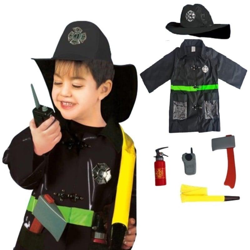 DISFRAZ Y ACCESORIOS JUGUETÓN BOMBERO TRAJE NEGRO - 1