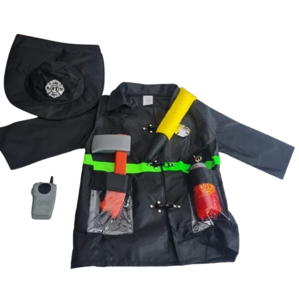 DISFRAZ Y ACCESORIOS JUGUETÓN BOMBERO TRAJE NEGRO - 5