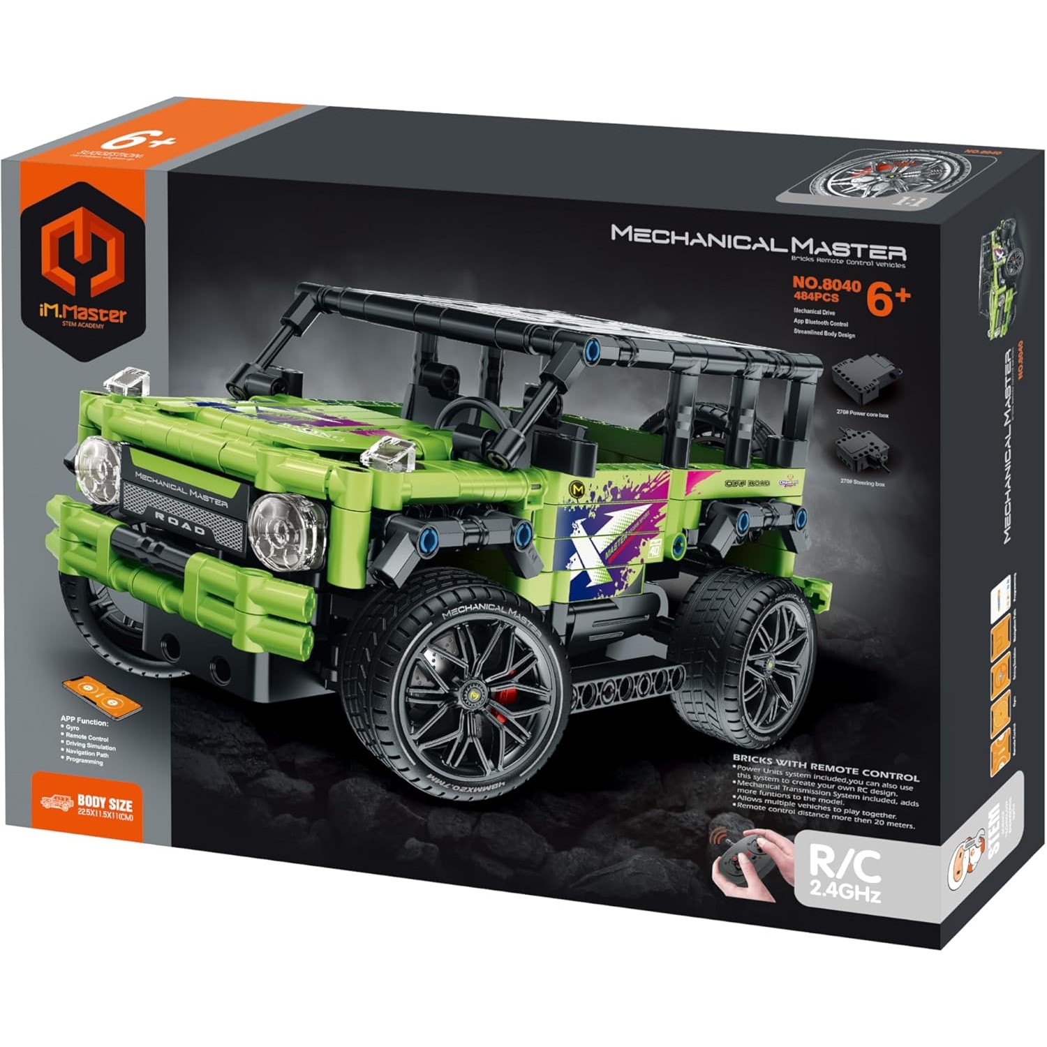 AUTO JUGUETÓN VERDE TODO TERRENO BLOQUES CONSTRUCCIÓN TECHNIC CONTROL REMOTO - 2