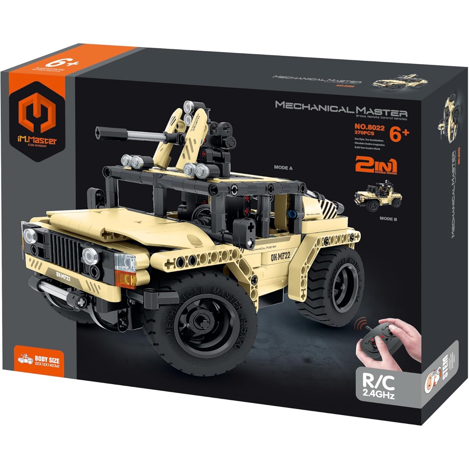 JEEP MILITAR JUGUETÓN AMARILLO BLOQUES CONSTRUCCIÓN TECHNIC CONTROL REMOTO - 2