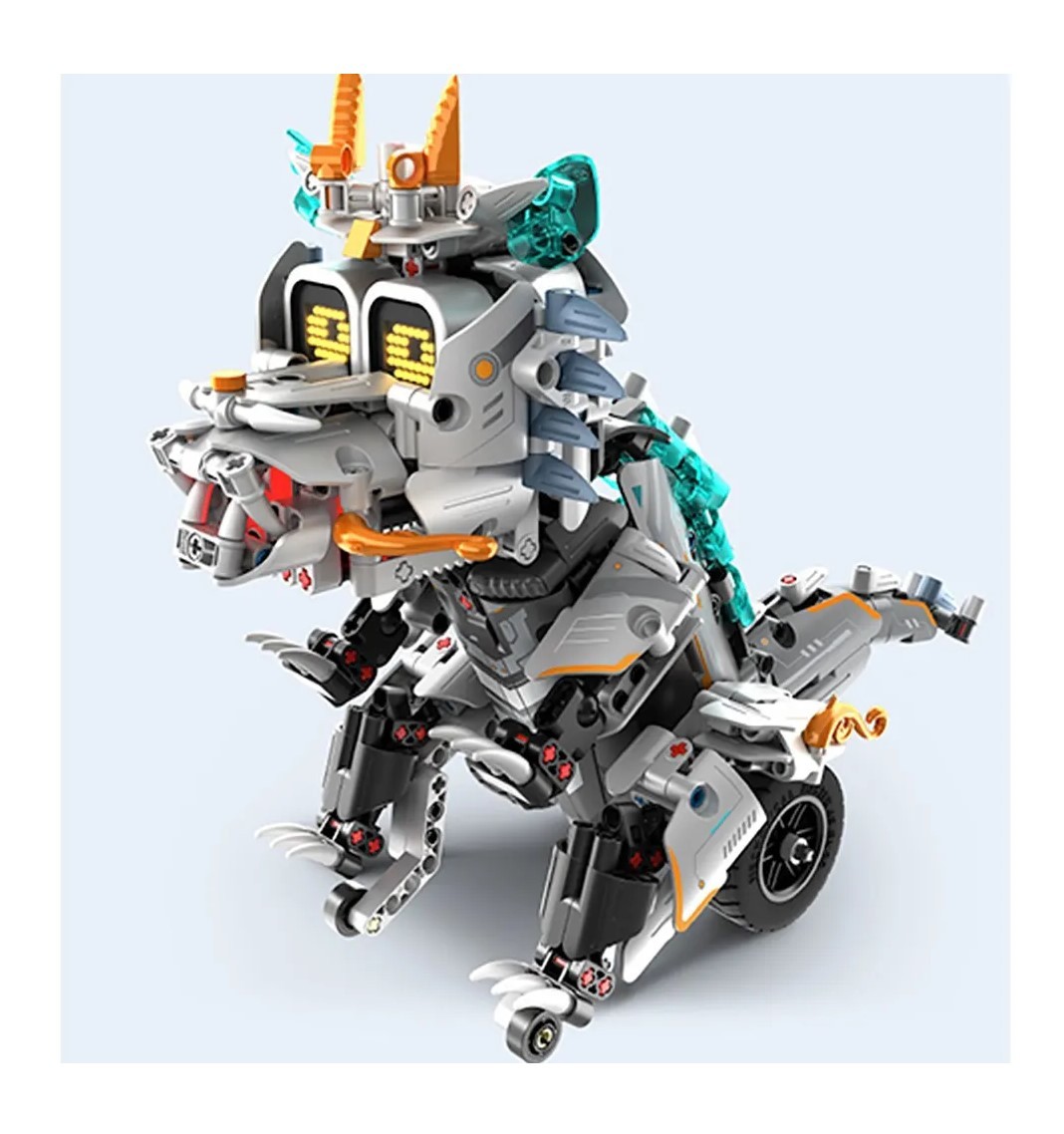 BLOQUES CONSTRUCCIÓN JUGUETÓN 3 EN 1 DINOBOT REX MOTOBOT Y ROBOT CONTROL REMOTO PROGRAMABLE - 5