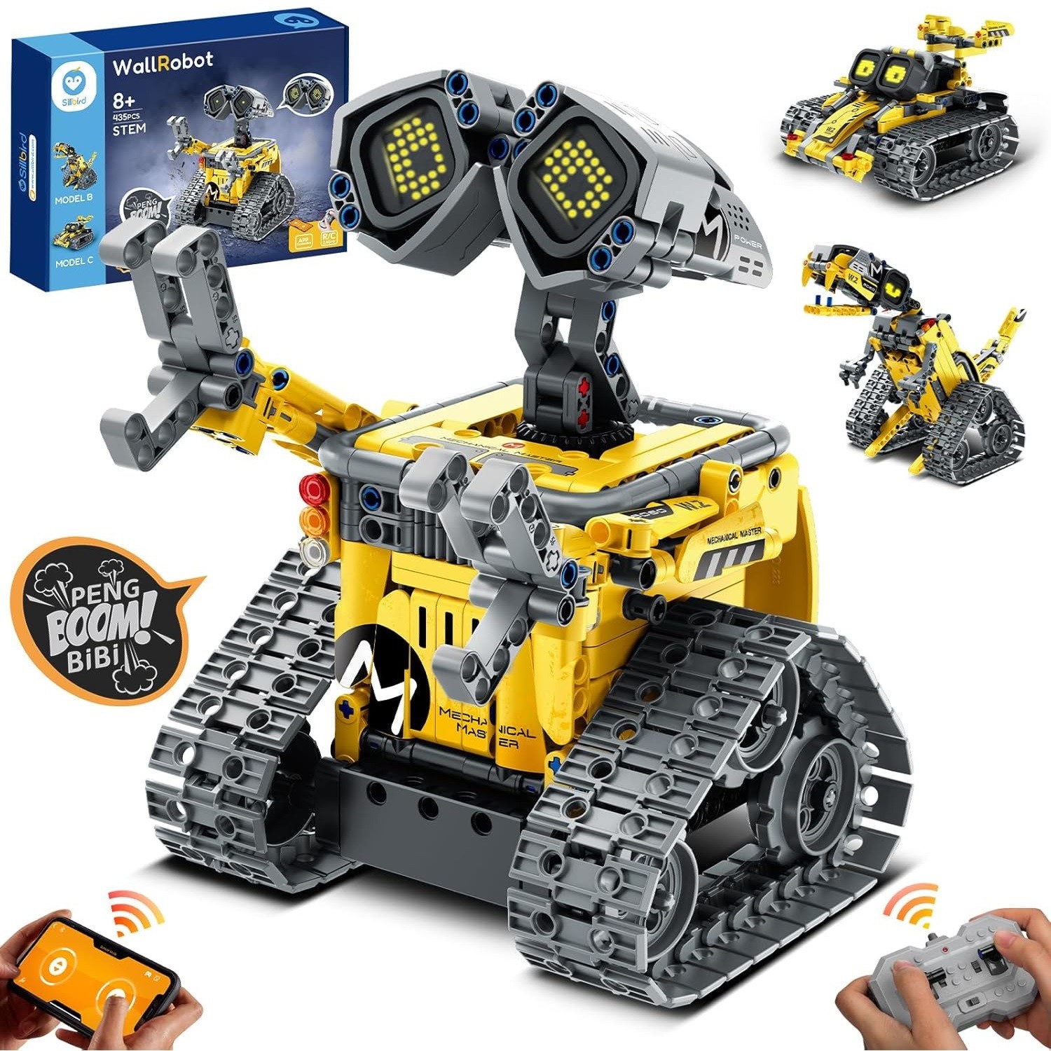 BLOQUES CONSTRUCCIÓN JUGUETÓN 3 EN 1 ROBOT WALL-E AUTOBOT Y DINOBOT RADIO CONTROL PROGRAMABLE - 1