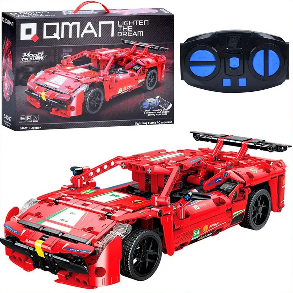 AUTO CARRERAS JUGUETÓN ROJO BLOQUES CONSTRUCCIÓN CONTROL REMOTO O SMARTPHONE - 3