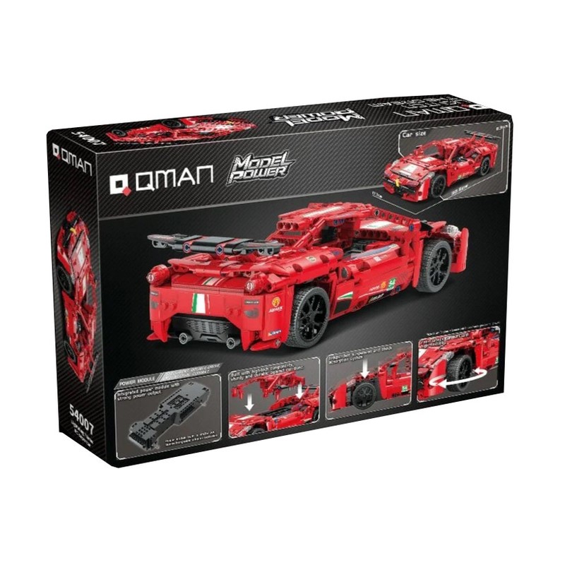 AUTO CARRERAS JUGUETÓN ROJO BLOQUES CONSTRUCCIÓN CONTROL REMOTO O SMARTPHONE - 4