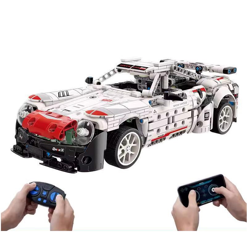 AUTO CARRERAS JUGUETÓN BLANCO BLOQUES CONSTRUCCIÓN CONTROL REMOTO O SMARTPHONE - 1