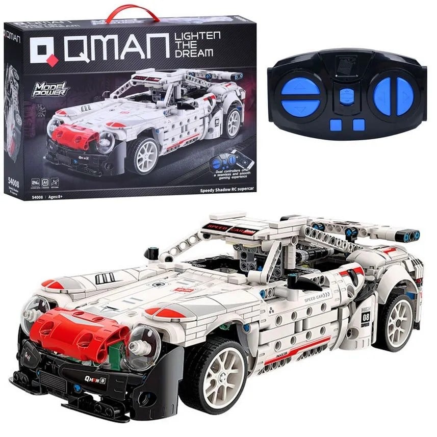 AUTO CARRERAS JUGUETÓN BLANCO BLOQUES CONSTRUCCIÓN CONTROL REMOTO O SMARTPHONE - 5