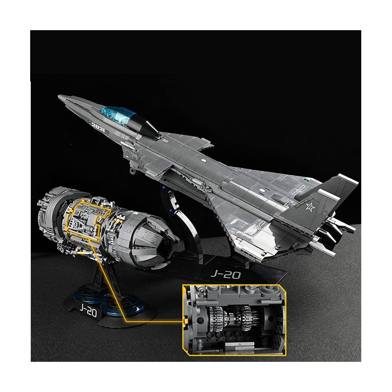 AVIÓN COMBATE CAZA J-20 BLOQUES CONSTRUCCIÓN - 3