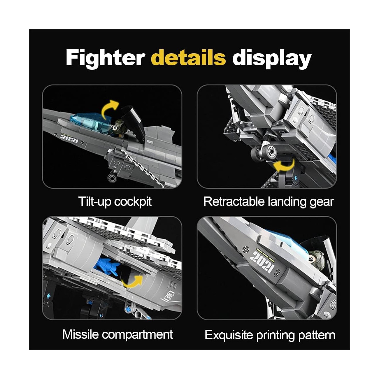 AVIÓN COMBATE CAZA J-20 BLOQUES CONSTRUCCIÓN - 6