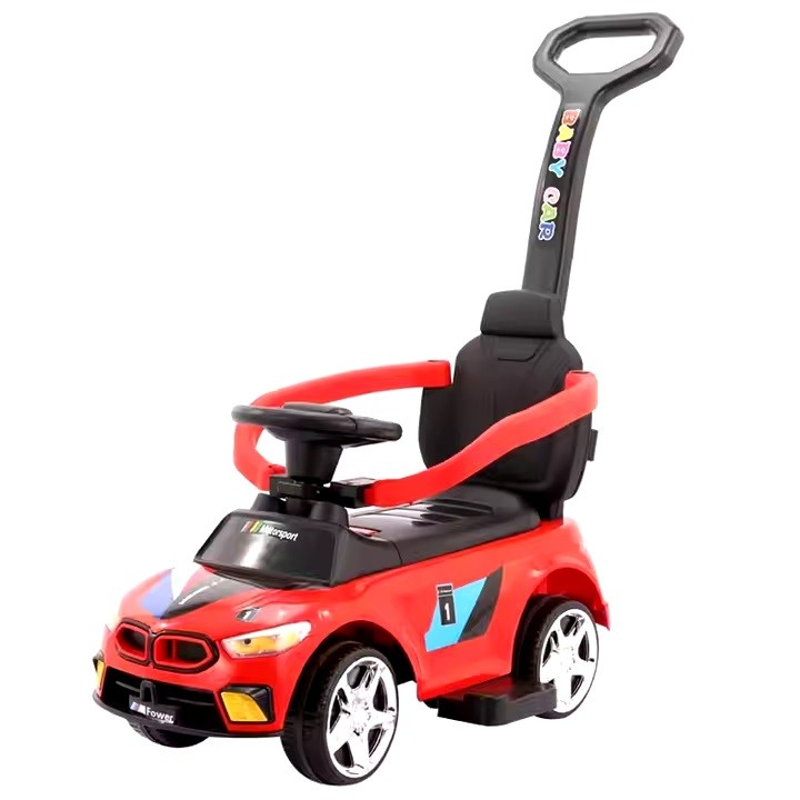 CORREPASILLOS JUGUETÓN BMW DEPORTIVO EMPUJE MANUAL LUCES Y SONIDOS ROJO - 1