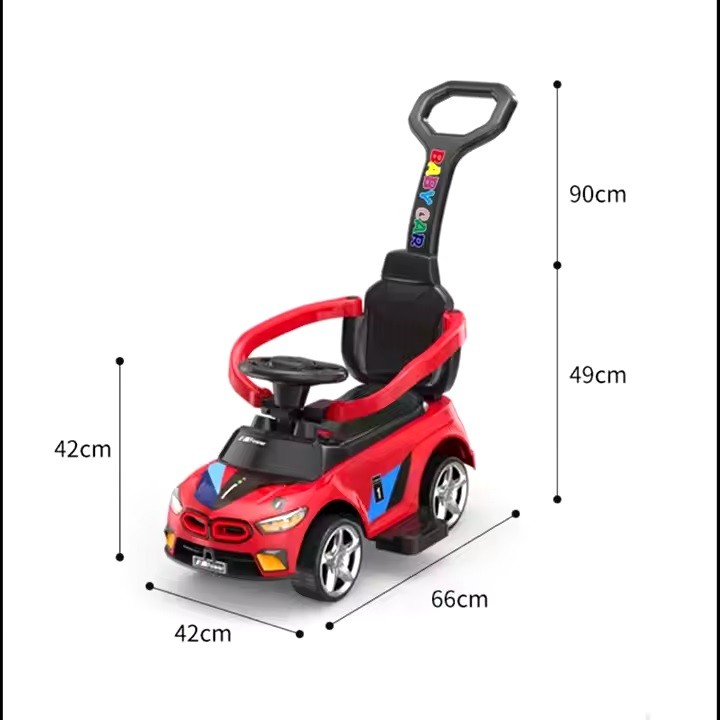 CORREPASILLOS JUGUETÓN BMW DEPORTIVO EMPUJE MANUAL LUCES Y SONIDOS ROJO - 3