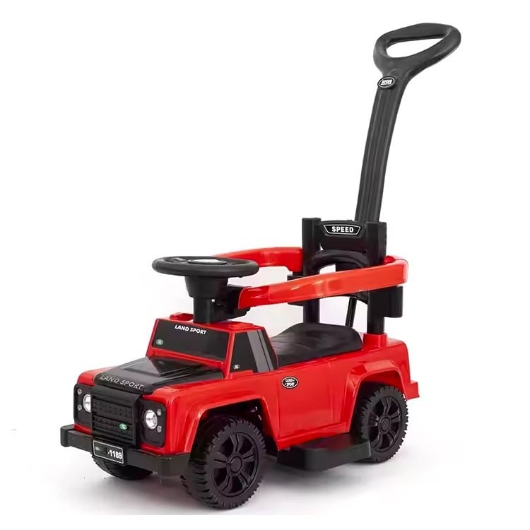 CORREPASILLOS JUGUETÓN LAND ROVER EMPUJE MANUAL LUCES Y SONIDOS ROJO - 1