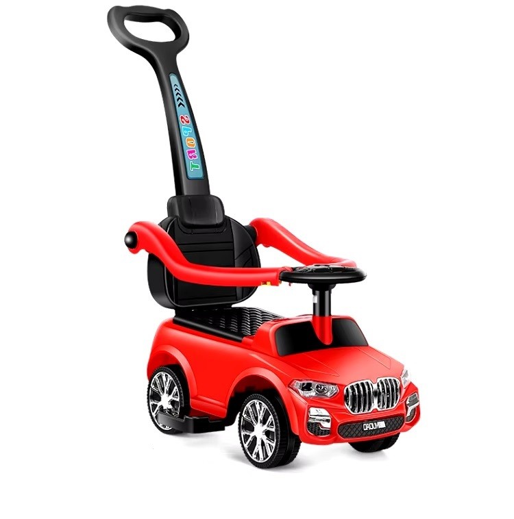 CORREPASILLOS JUGUETÓN BMW CLÁSICO EMPUJE MANUAL LUCES Y SONIDOS ROJO - 1