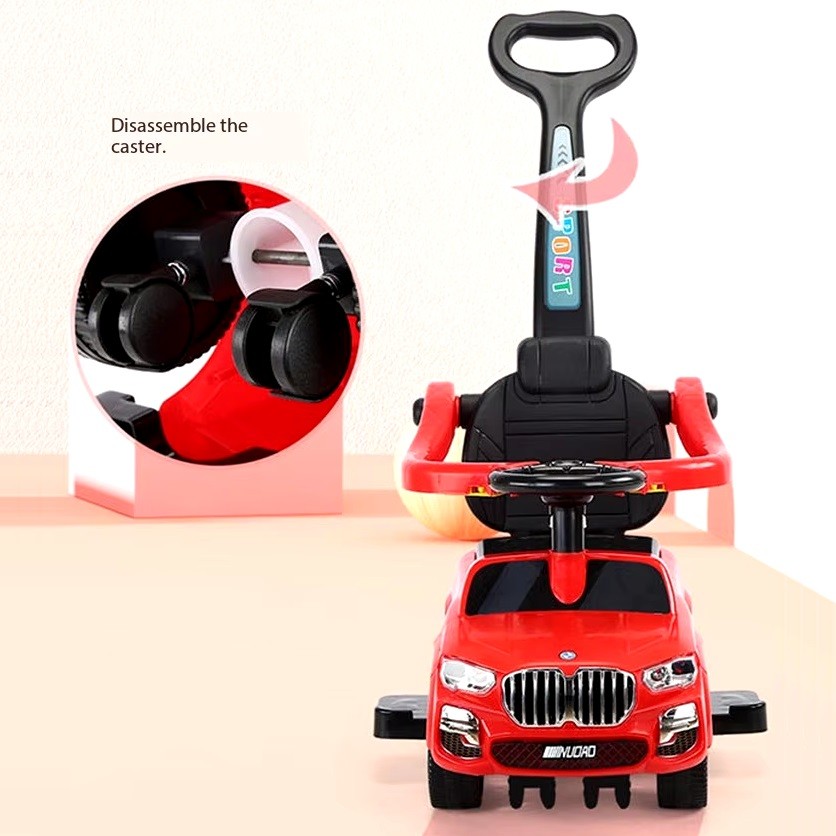 CORREPASILLOS JUGUETÓN BMW CLÁSICO EMPUJE MANUAL LUCES Y SONIDOS ROJO - 9