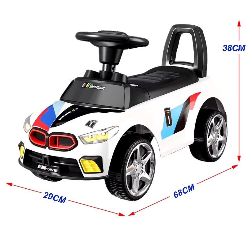 CORREPASILLOS JUGUETÓN AUTO BMW DEPORTIVO LUCES Y SONIDOS BLANCO - 2