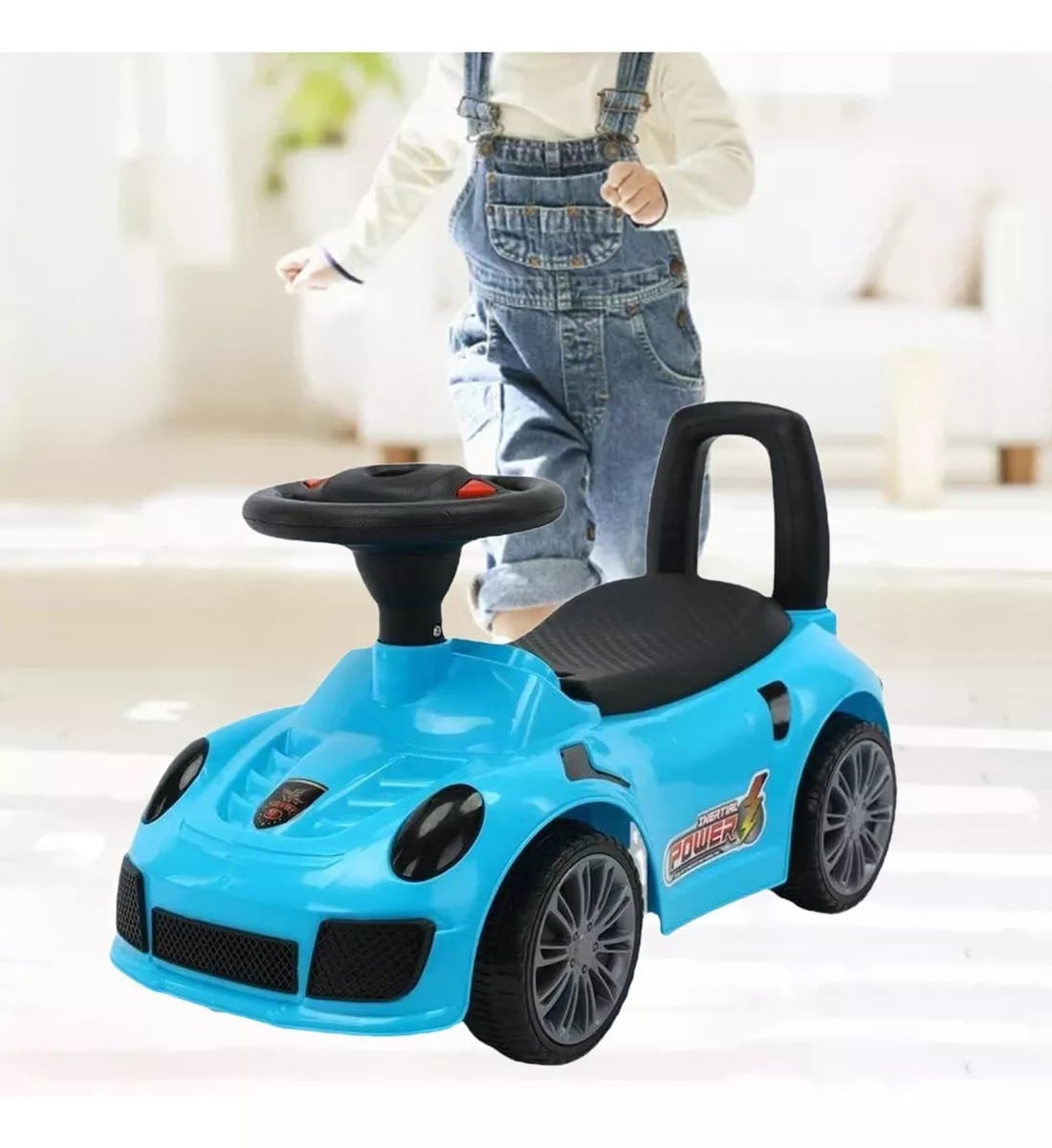 Coaster Car De Carreras – Coche De Deslizamiento Sin Pilas, Girando El Volante Se Mueve Por Gravedad, Hasta 100 Kg (Naranja Y Azul)