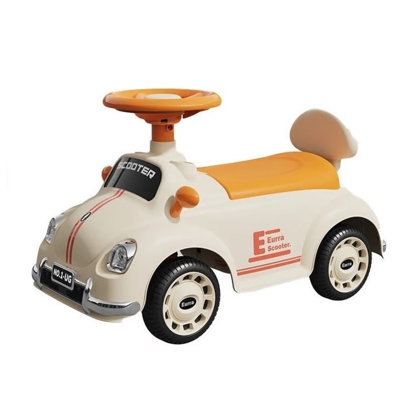 CORREPASILLOS JUGUETÓN AUTO ESCARABAJO VINTAGE BLANCO - 1