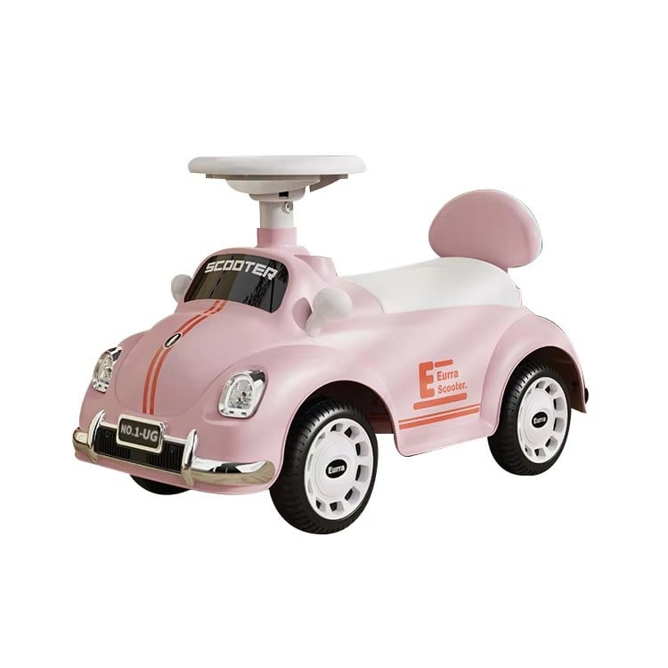 CORREPASILLOS JUGUETÓN AUTO ESCARABAJO VINTAGE ROSADO - 1