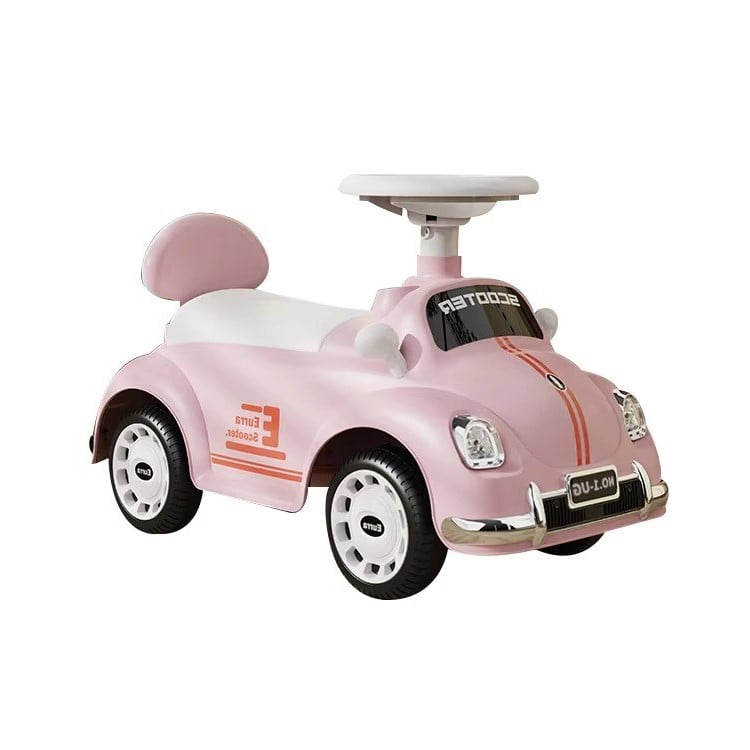 CORREPASILLOS JUGUETÓN AUTO ESCARABAJO VINTAGE ROSADO - 2