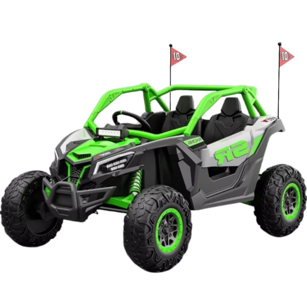 AUTO BATERÍA JUGUETÓN RALLY TODO TERRENO VERDE 4X4 CONTROL REMOTO - 1
