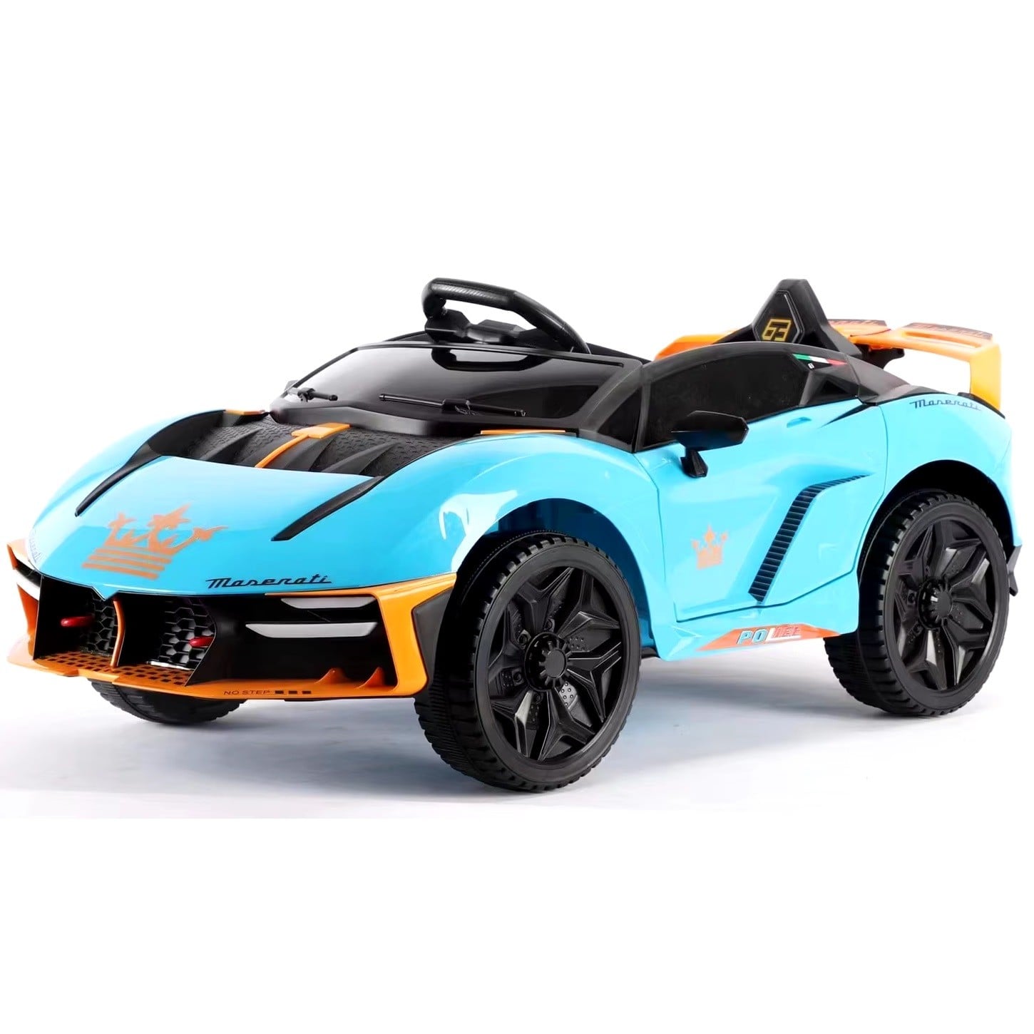 AUTO BATERIA JUGUETÓN MASERATI DEPORTIVO AZUL INFANTIL CONTROL REMOTO - 2