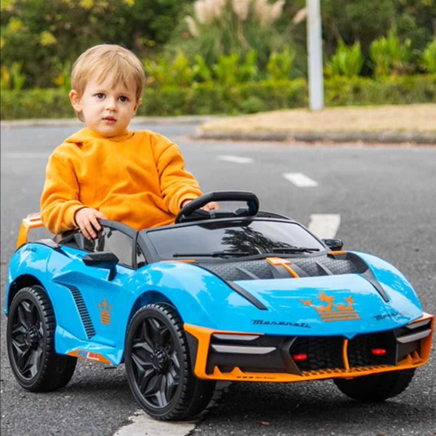 AUTO BATERIA JUGUETÓN MASERATI DEPORTIVO AZUL INFANTIL CONTROL REMOTO - 9