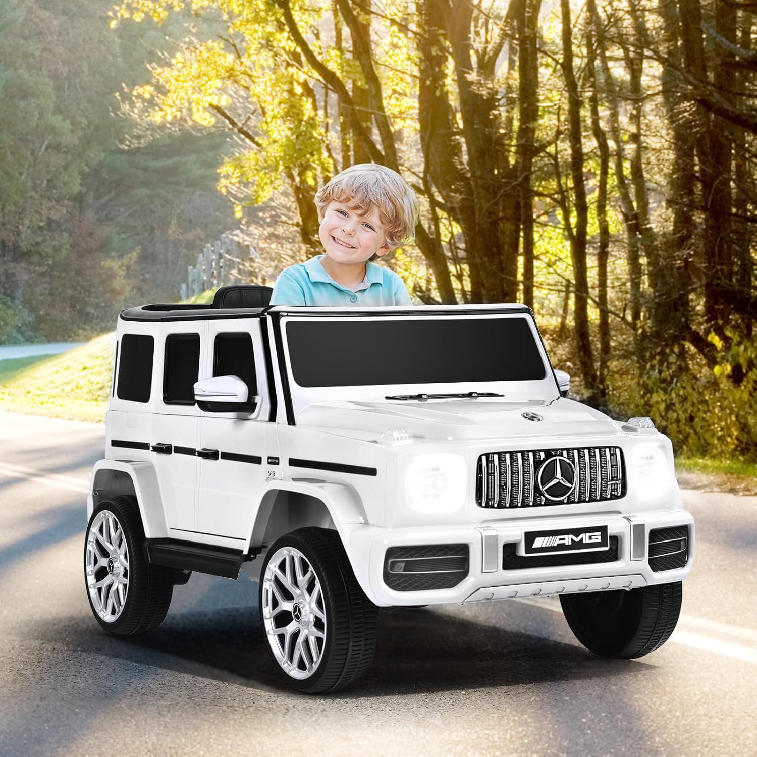 AUTO ELÉCTRICO JUGUETÓN MERCEDES BENZ GRANDE BLANCO INFANTIL TRACCIÓN - 5