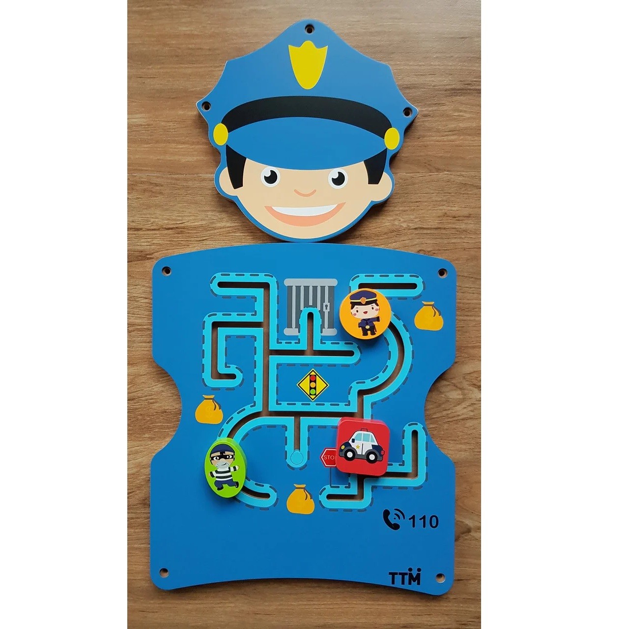 JUEGO PARED MADERA DISEÑO POLICÍA - 2
