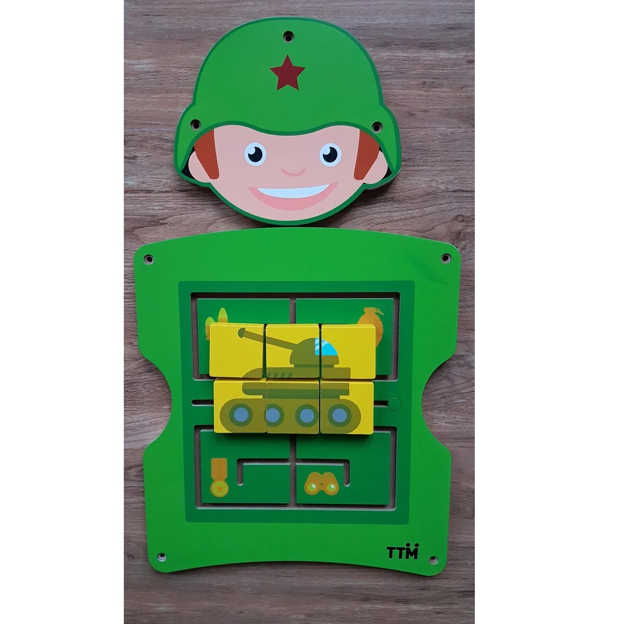 JUEGO PARED MADERA DISEÑO MILITAR - 2