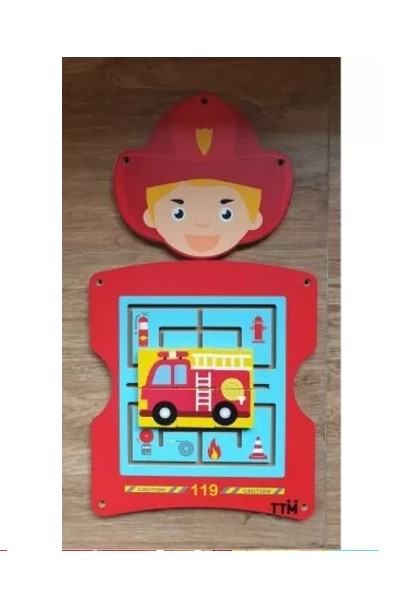 JUEGO PARED MADERA DISEÑO BOMBERO - 2