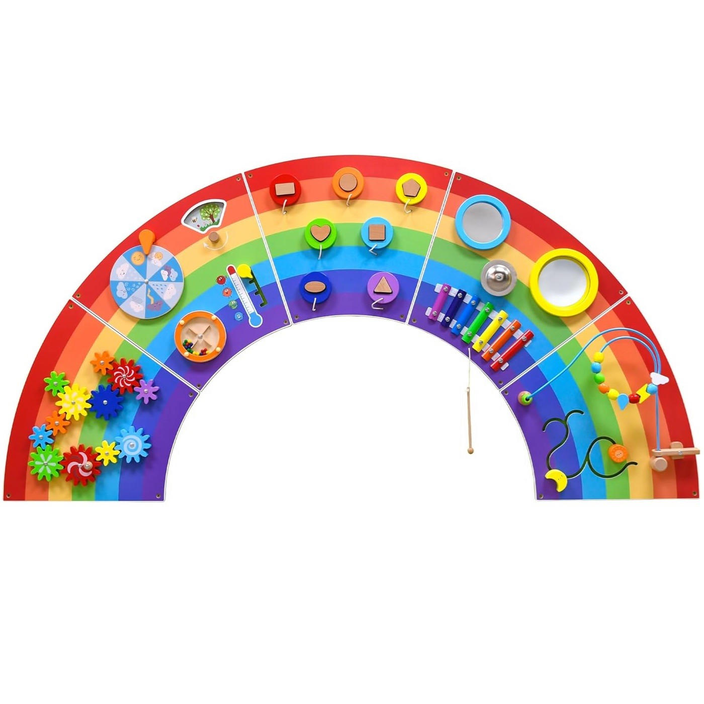 JUEGO PARED MADERA DISEÑO ARCOIRIS - 1