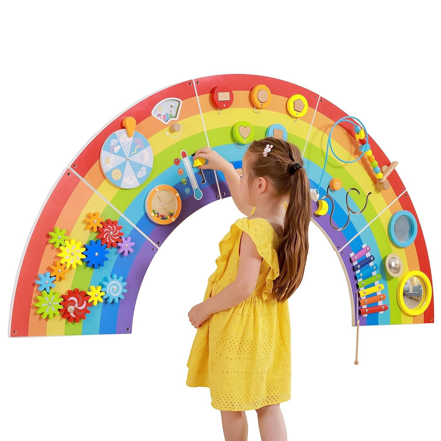 JUEGO PARED MADERA DISEÑO ARCOIRIS - 2