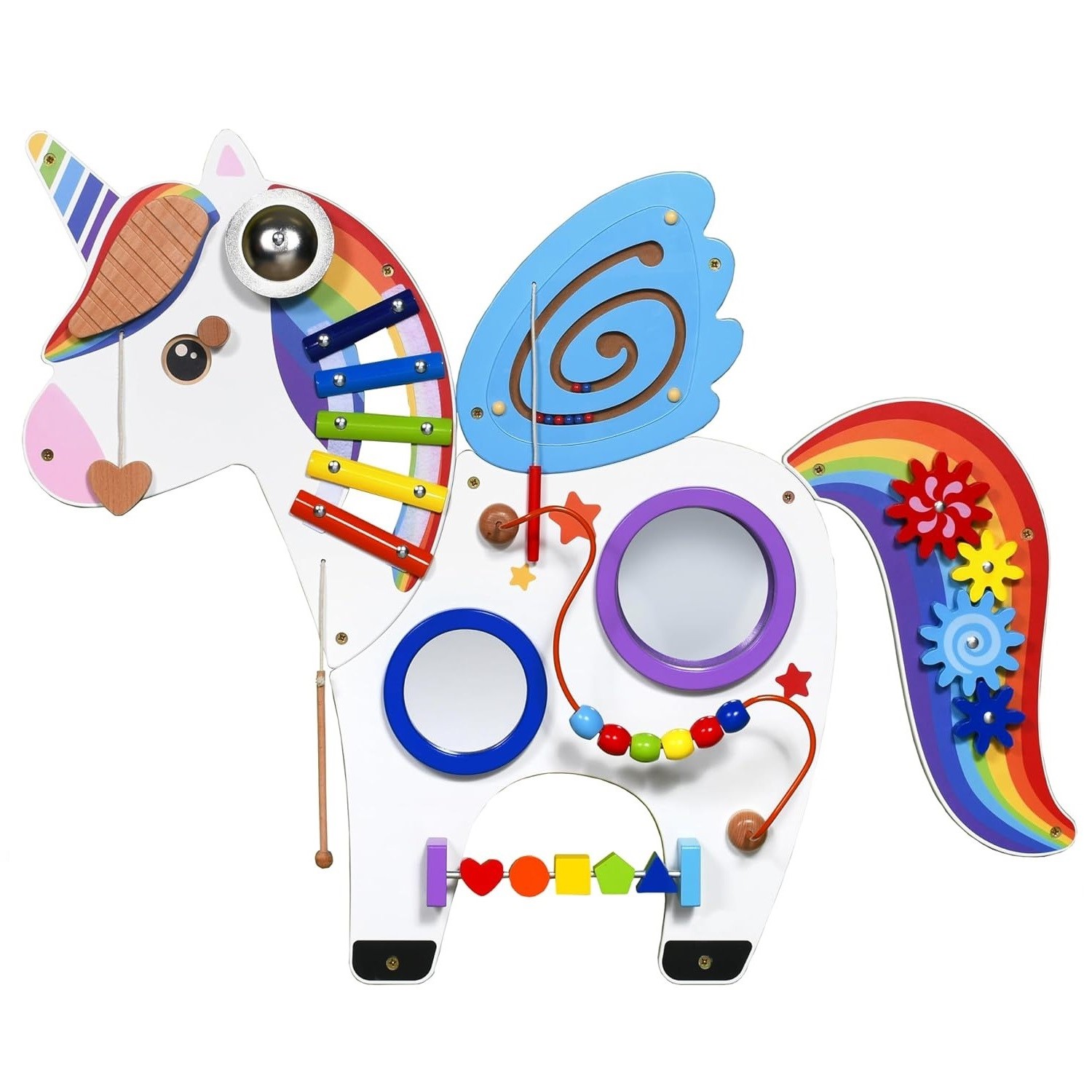 JUEGO PARED MADERA DISEÑO UNICORNIO - 1