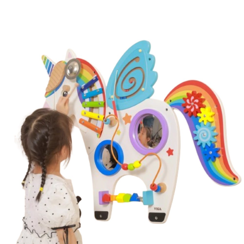 JUEGO PARED MADERA DISEÑO UNICORNIO - 2