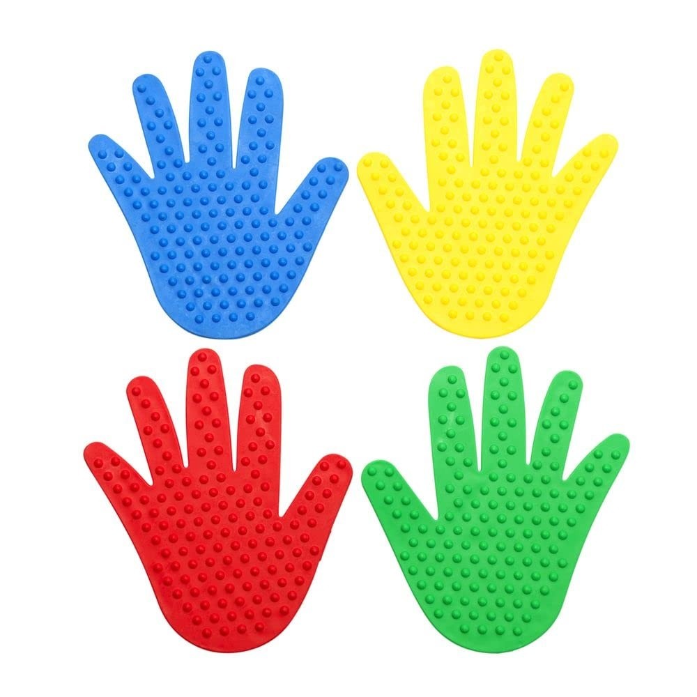 SET 4 PARES DE MANOS MARCADORES ANTIDESLIZANTES PISO COLORES - 3